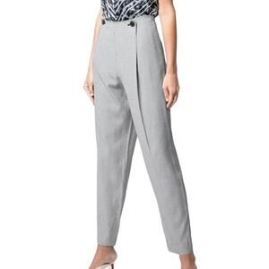 Jason Wu NWT Grosgrain Trim Gingham Woven Tapered Trouser Pants Size 0 Pleated